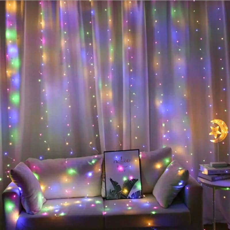 Rideau Lumineux 3\3 M 220 V pour la décoration extérieure Et des fêtes à la maison - Maison - صورة 7