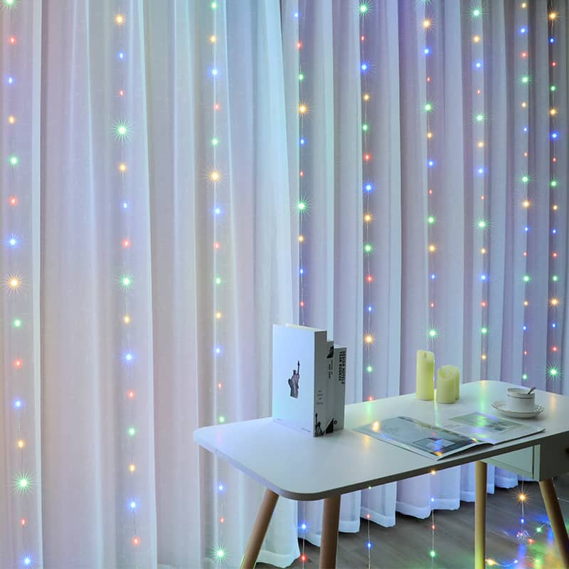 Rideau Lumineux 3\3 M 220 V pour la décoration extérieure Et des fêtes à la maison - Maison - صورة 8
