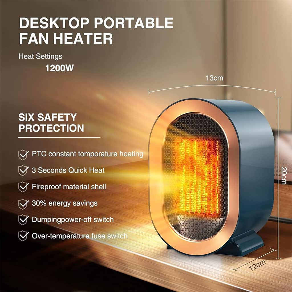 Chauffage soufflant rapide 1200 W idéal pour la maison ou le bureau – سخان كهربائي محمول - Produits de saison - صورة 5