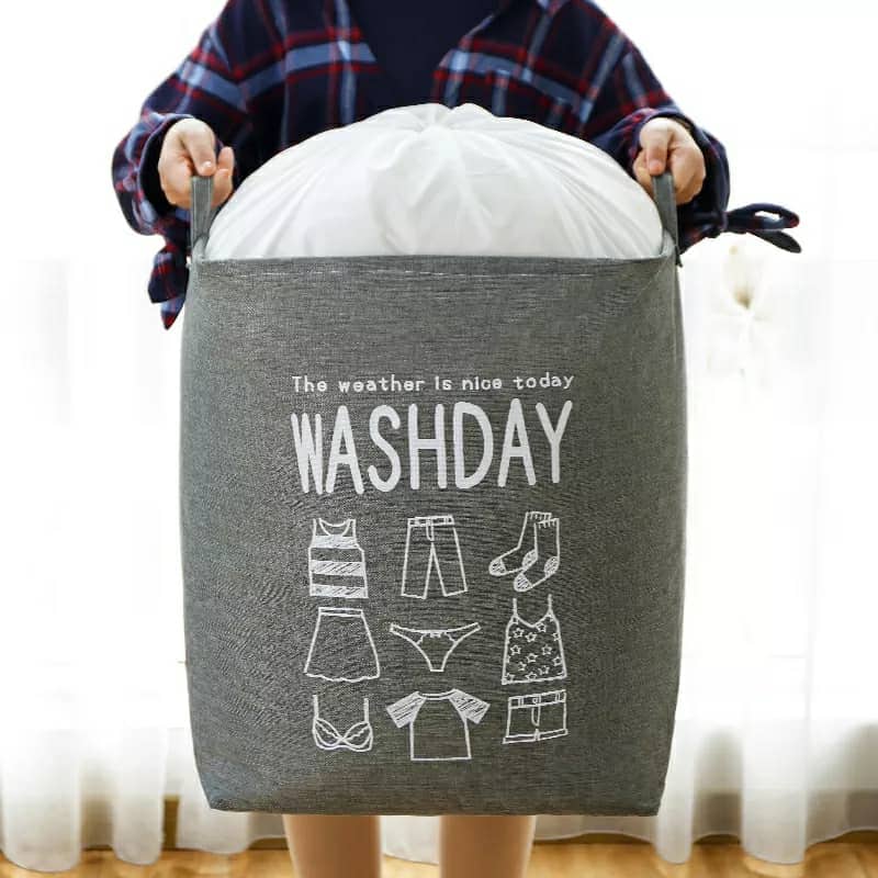 Panier à linge de grande capacité pliable pour vêtements couette, vêtements sales pour salle de bain moderne - Maison - صورة 2