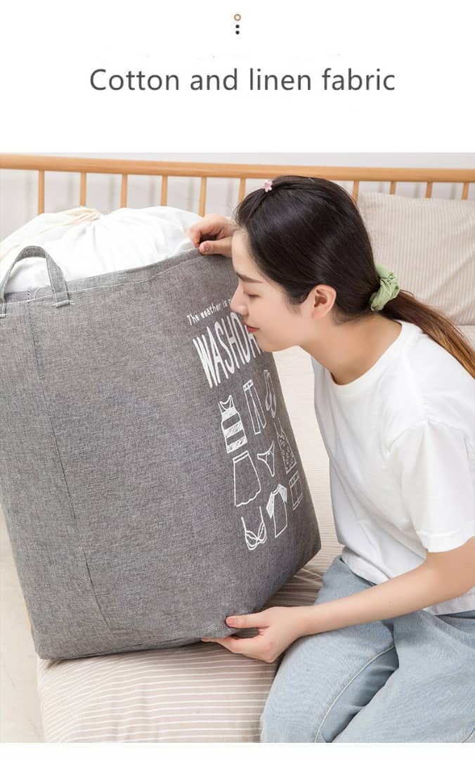 Panier à linge de grande capacité pliable pour vêtements couette, vêtements sales pour salle de bain moderne - Maison - صورة 15