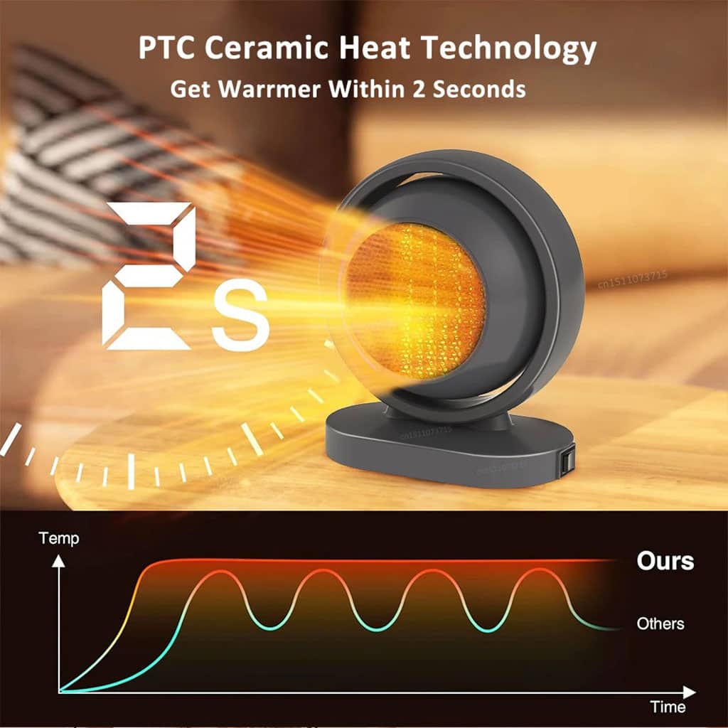 Chauffage électrique portable 380W avec fonction d’arrêt automatique – سخان كهربائي محمول - Électronique - صورة 5