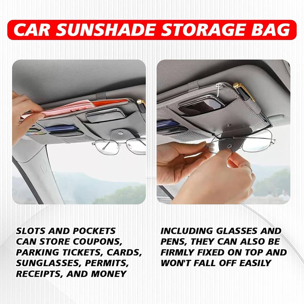 Organiseur de pare-soleil universelle de voiture multifonctionnel – منظم أغراض في السيارة - Accessoires Auto/Moto - صورة 3