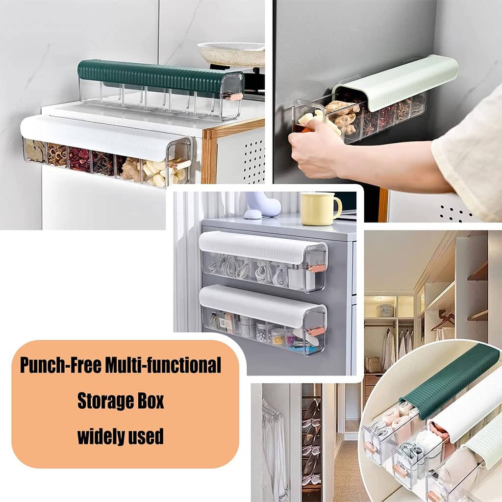 Boîte de rangement multifonctionnelle à plusieurs compartiments 1Pcs – علبة لتنظيم الأغراض متعددة الإستعمالات - Cuisine - صورة 5