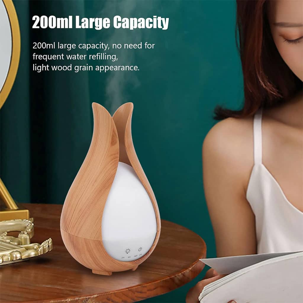 Humidificateur à Grain de Bois 200ml avec 7 Lumières de Couleur – معطر جو في الغرف - Décoration - صورة 3