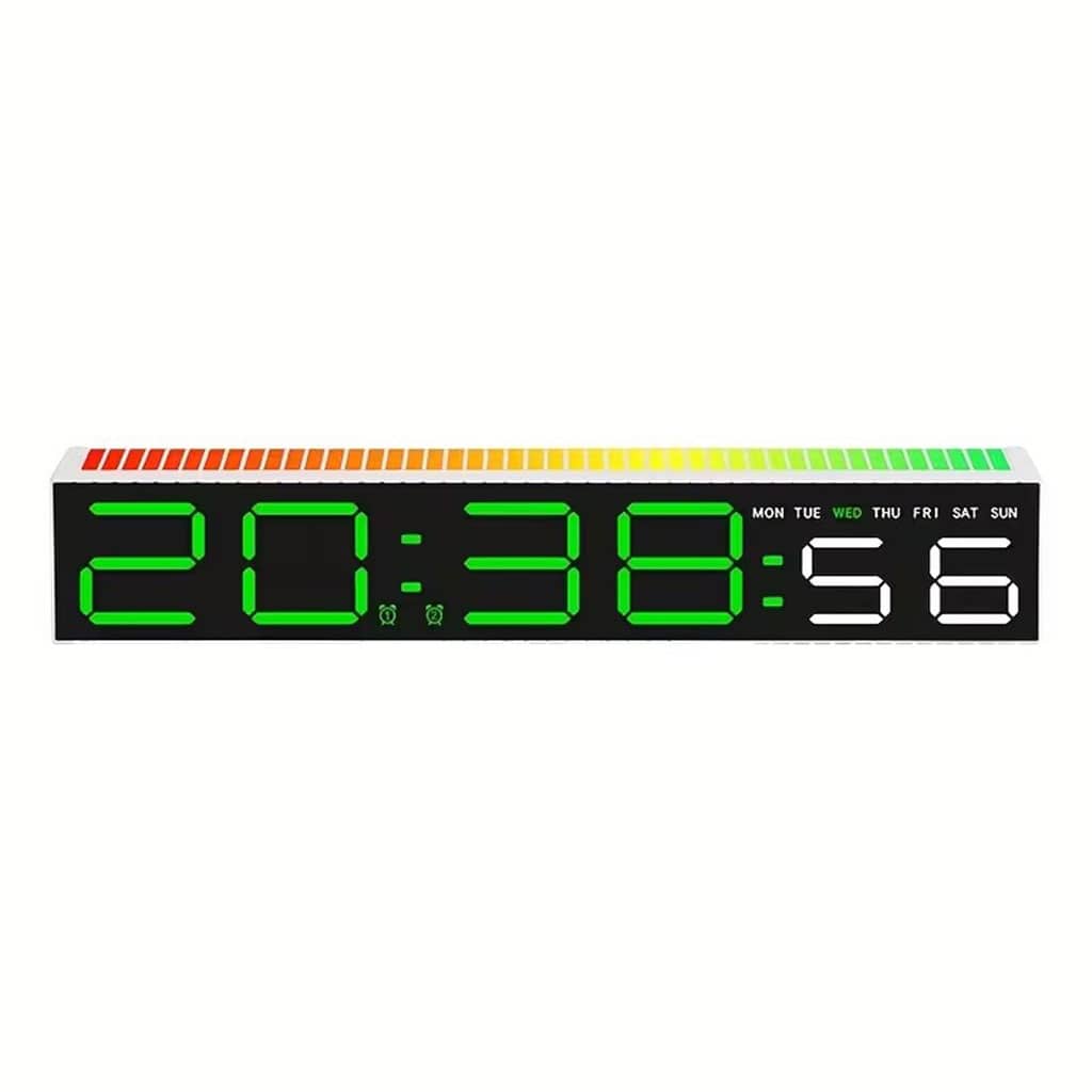 Horloge numérique LED générique avec capteur de rythme musicale – ساعة رقمية لتزيين المكتب - Électronique - صورة 7