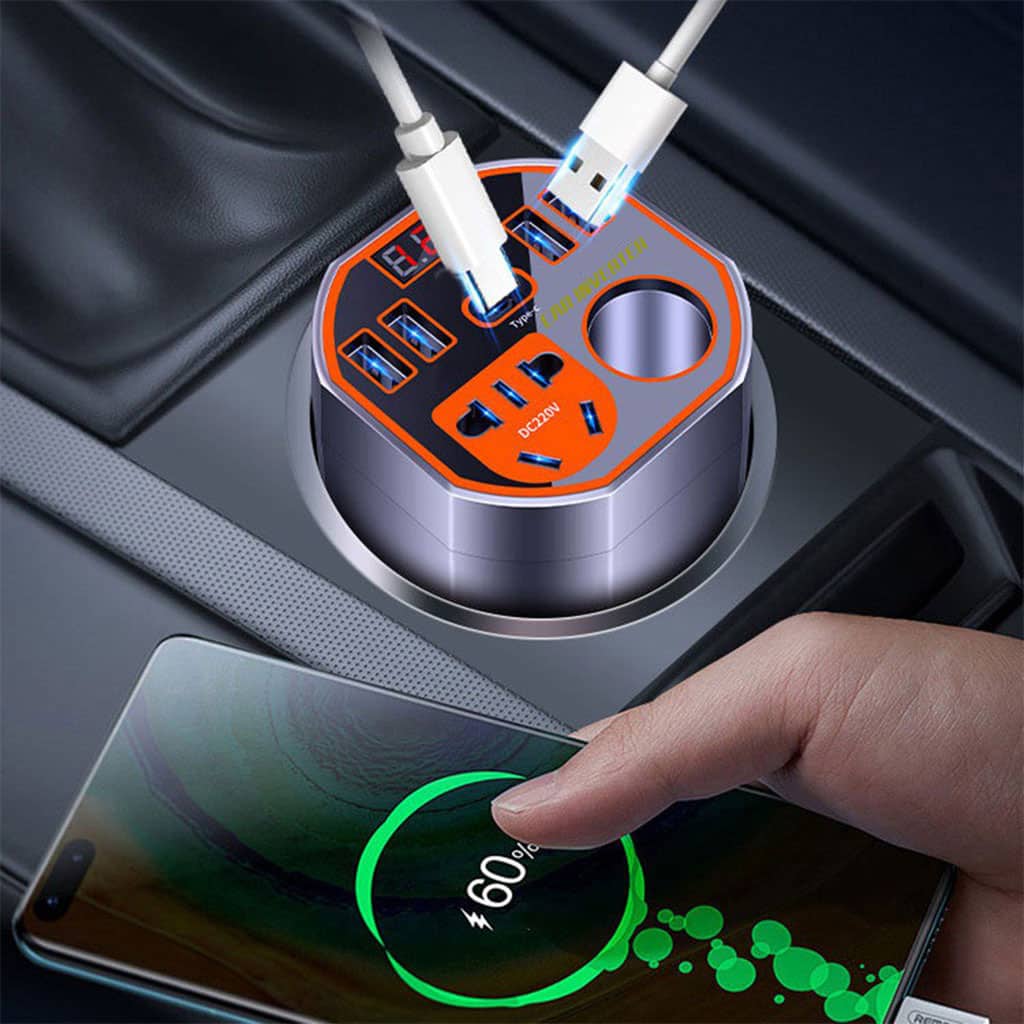 Convertisseur de Puissance pour Voiture 12V/24V vers DC220V Charge Rapide – محول التيار الكهربائي في السيارة - Accessoires Auto/Moto - صورة 4