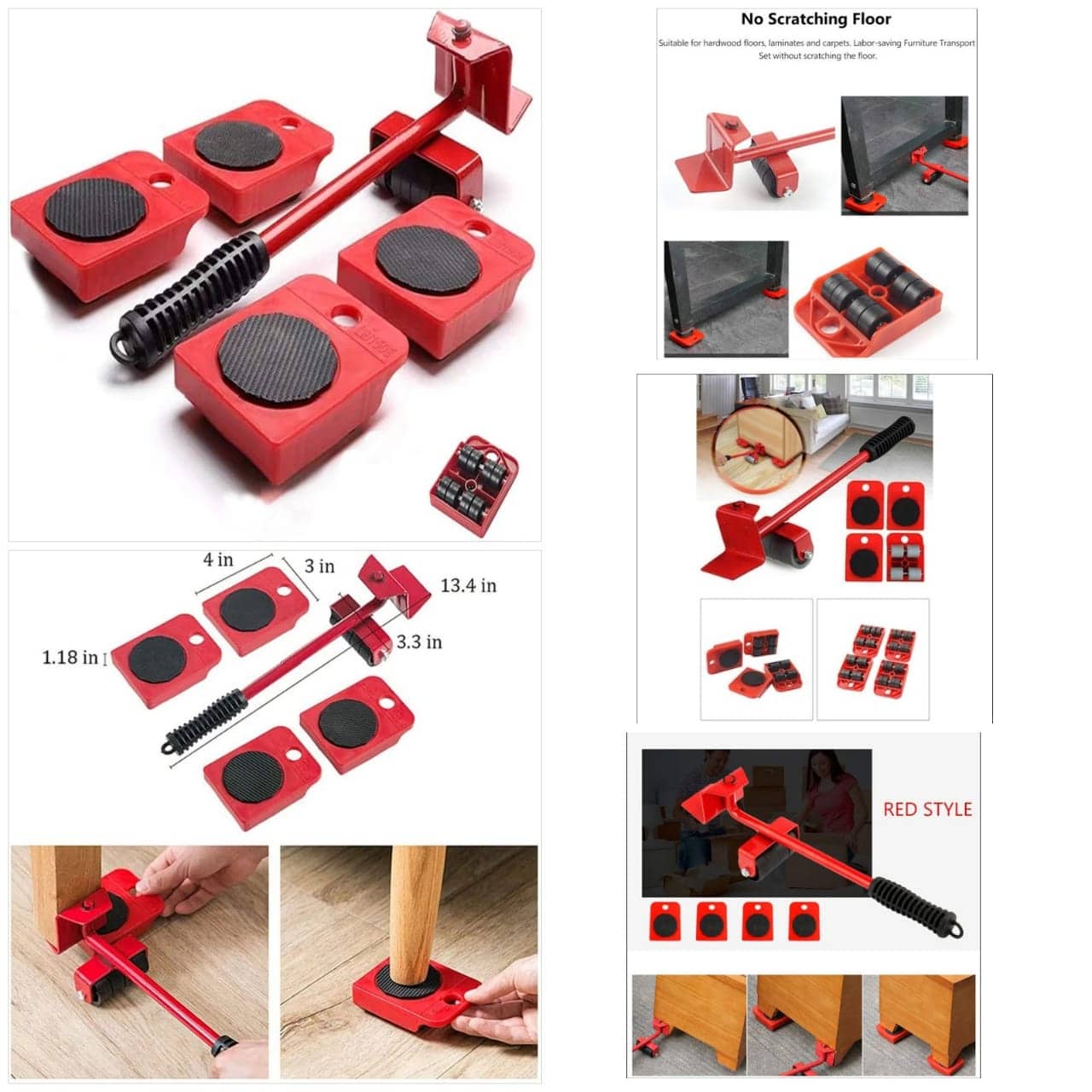 طقم 5 قطع ناقل ومحرك للأثاث بقوة حمل 150 كغ - Maison - صورة 5