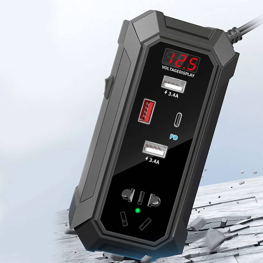 Inverter de voiture 12V 24V à 220V multiports super fast charge – محول التيار الكهربائي في السيارة - Accessoires Auto/Moto - صورة 4
