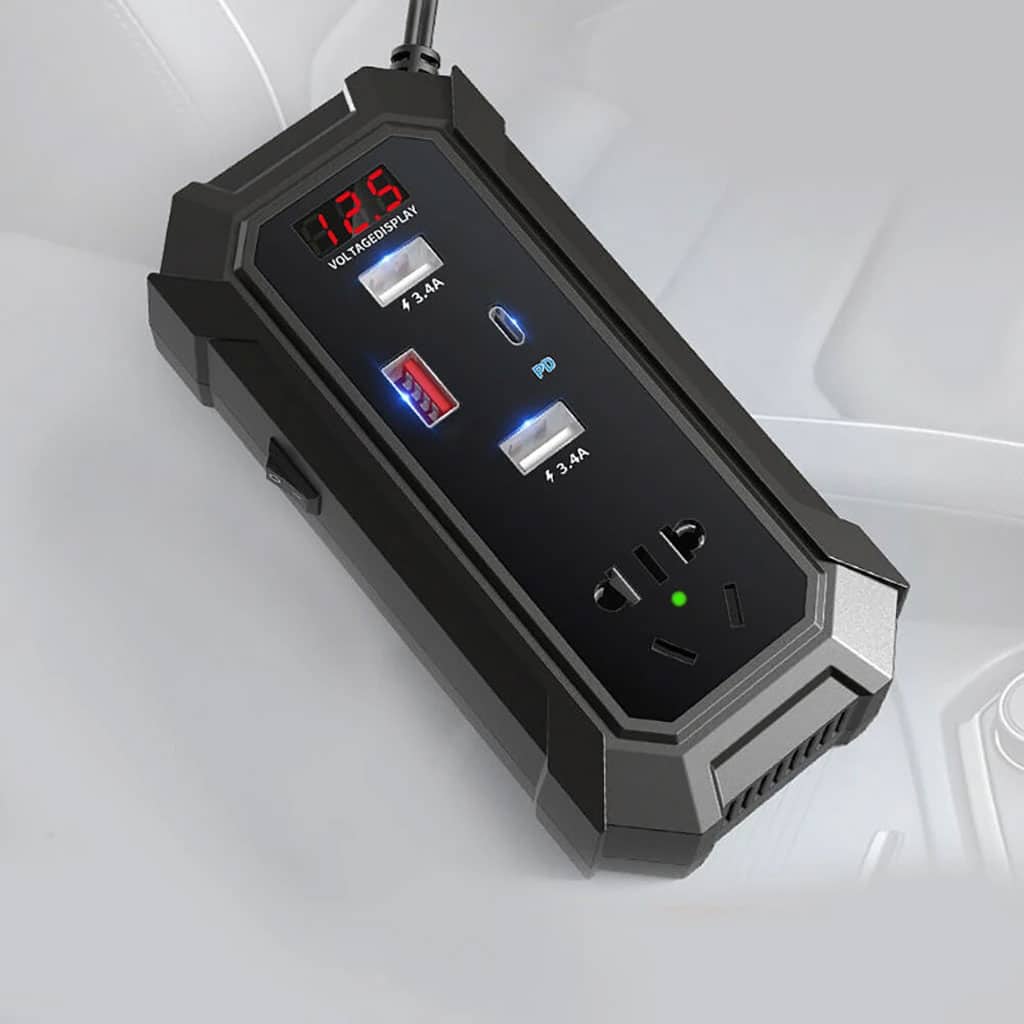 Inverter de voiture 12V 24V à 220V multiports super fast charge – محول التيار الكهربائي في السيارة - Accessoires Auto/Moto - صورة 5