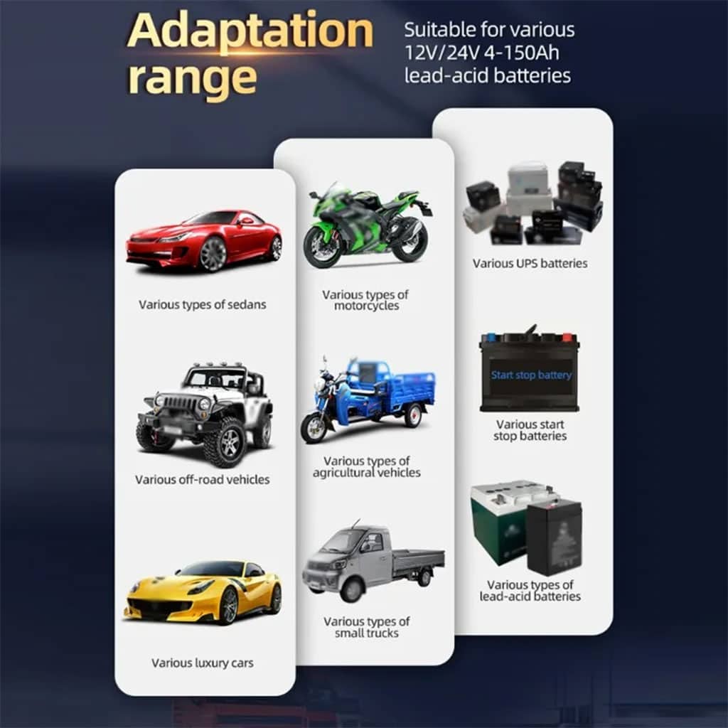 Chargeur de batterie voiture automatique intelligent 12-12v.10Amp – شاحن بطارية للسيارات - Accessoires Auto/Moto - صورة 4