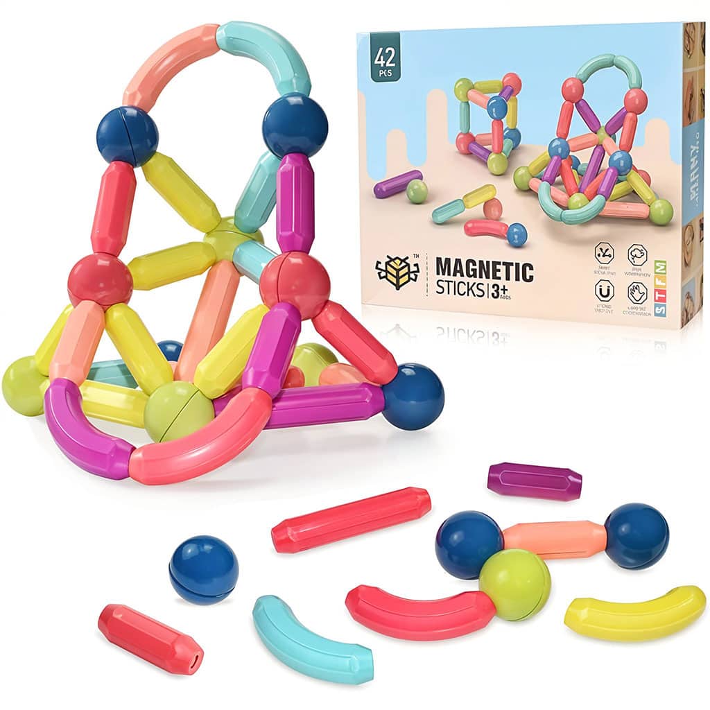Blocs de Construction Magnétiques 42 pièces pour Enfants – لعبة تركيب القطع المغناطسية للأطفال - Jouet & Gaming - صورة 2
