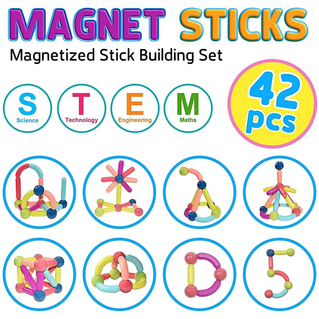 Blocs de Construction Magnétiques 42 pièces pour Enfants – لعبة تركيب القطع المغناطسية للأطفال - Jouet & Gaming - صورة 6