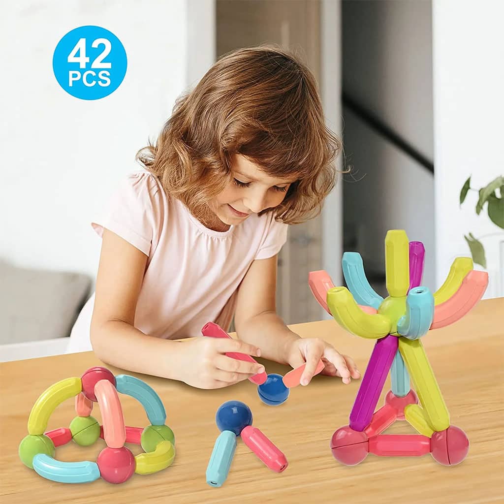 Blocs de Construction Magnétiques 42 pièces pour Enfants – لعبة تركيب القطع المغناطسية للأطفال - Jouet & Gaming - صورة 7