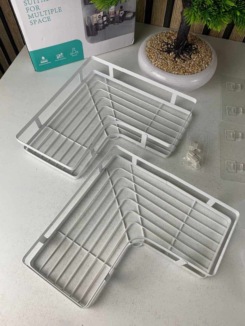 Étagère de rangement pour salle de bain 4pcs en acier inoxydable – طقم رفوف تنظيم للحمام - Maison - صورة 7