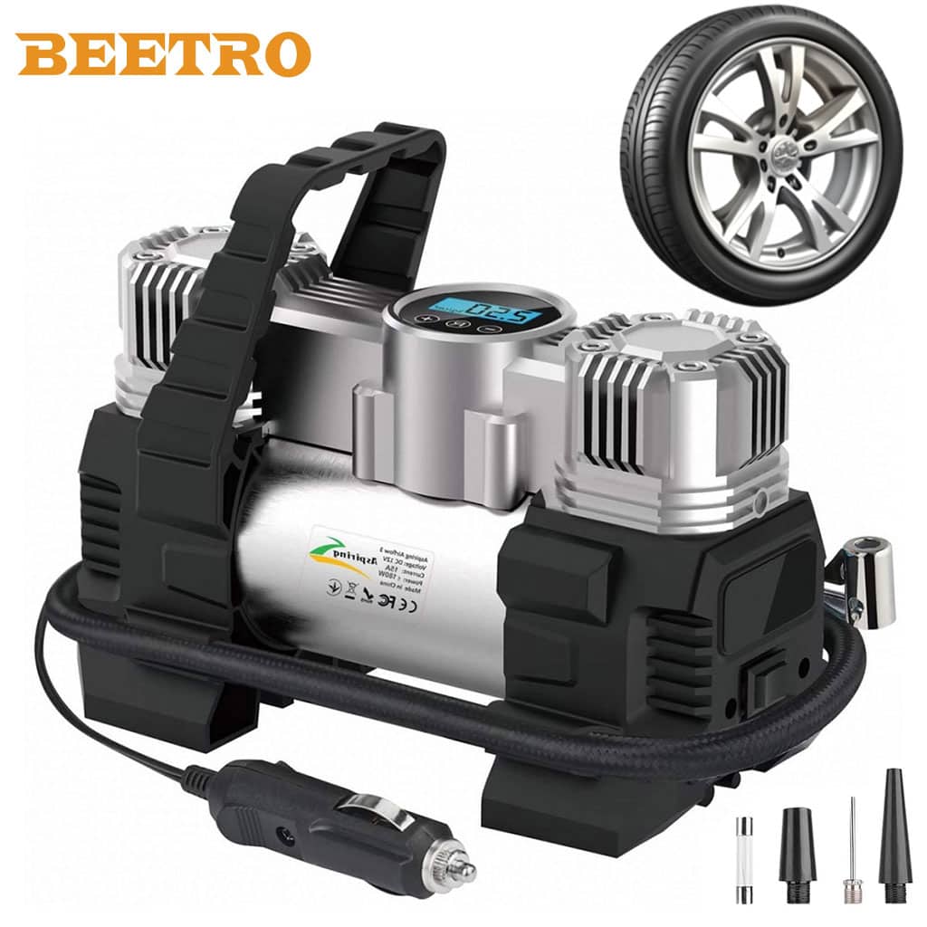 Compresseur de voiture à double piston écran LCD 180W 150psi BE0171 – جهاز ضغط العجلات للسياراة