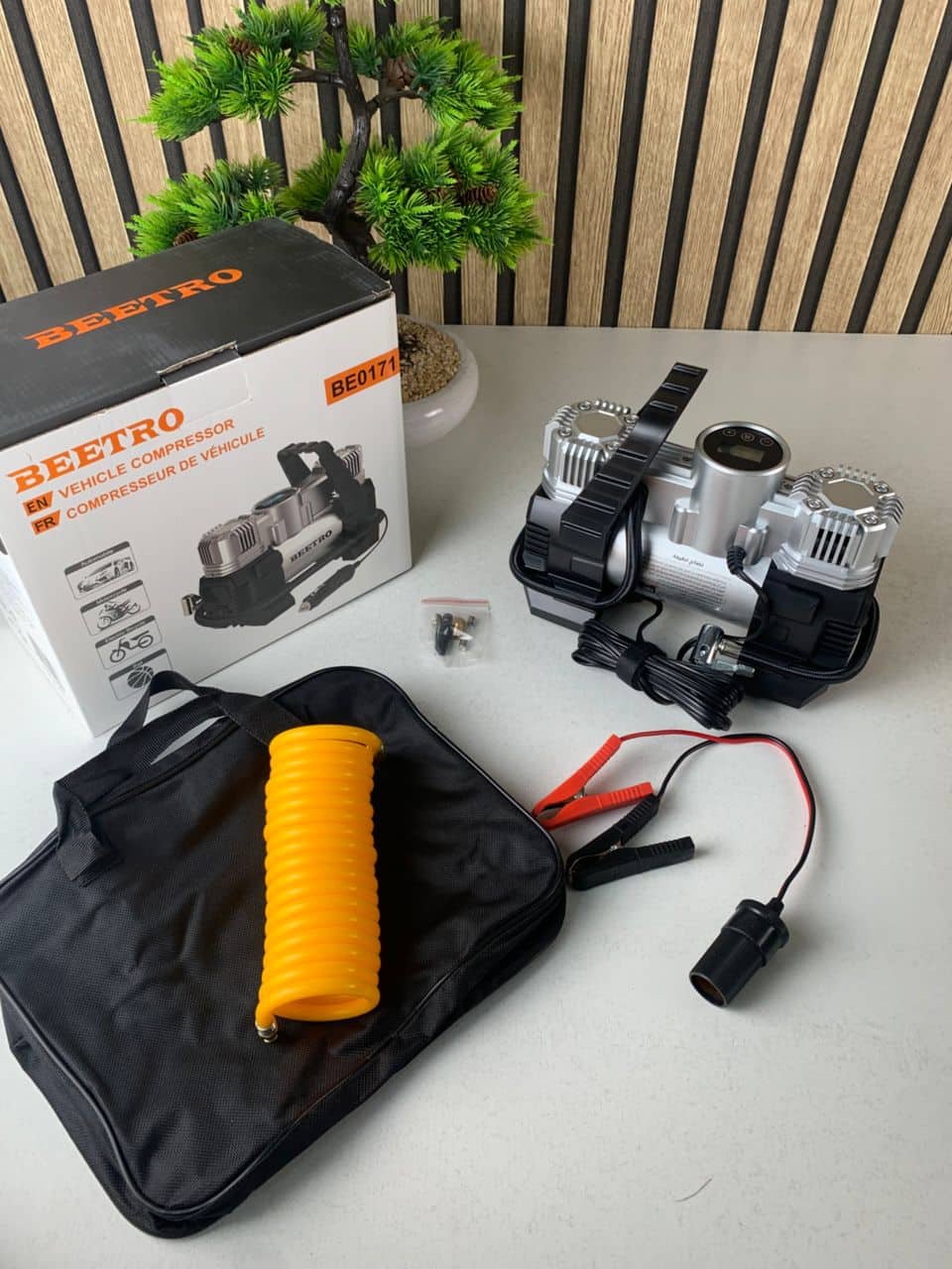 Compresseur de voiture à double piston écran LCD 180W 150psi BE0171 – جهاز ضغط العجلات للسياراة - Accessoires Auto/Moto - صورة 6