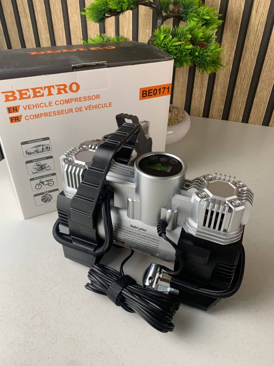 Compresseur de voiture à double piston écran LCD 180W 150psi BE0171 – جهاز ضغط العجلات للسياراة - Accessoires Auto/Moto - صورة 8