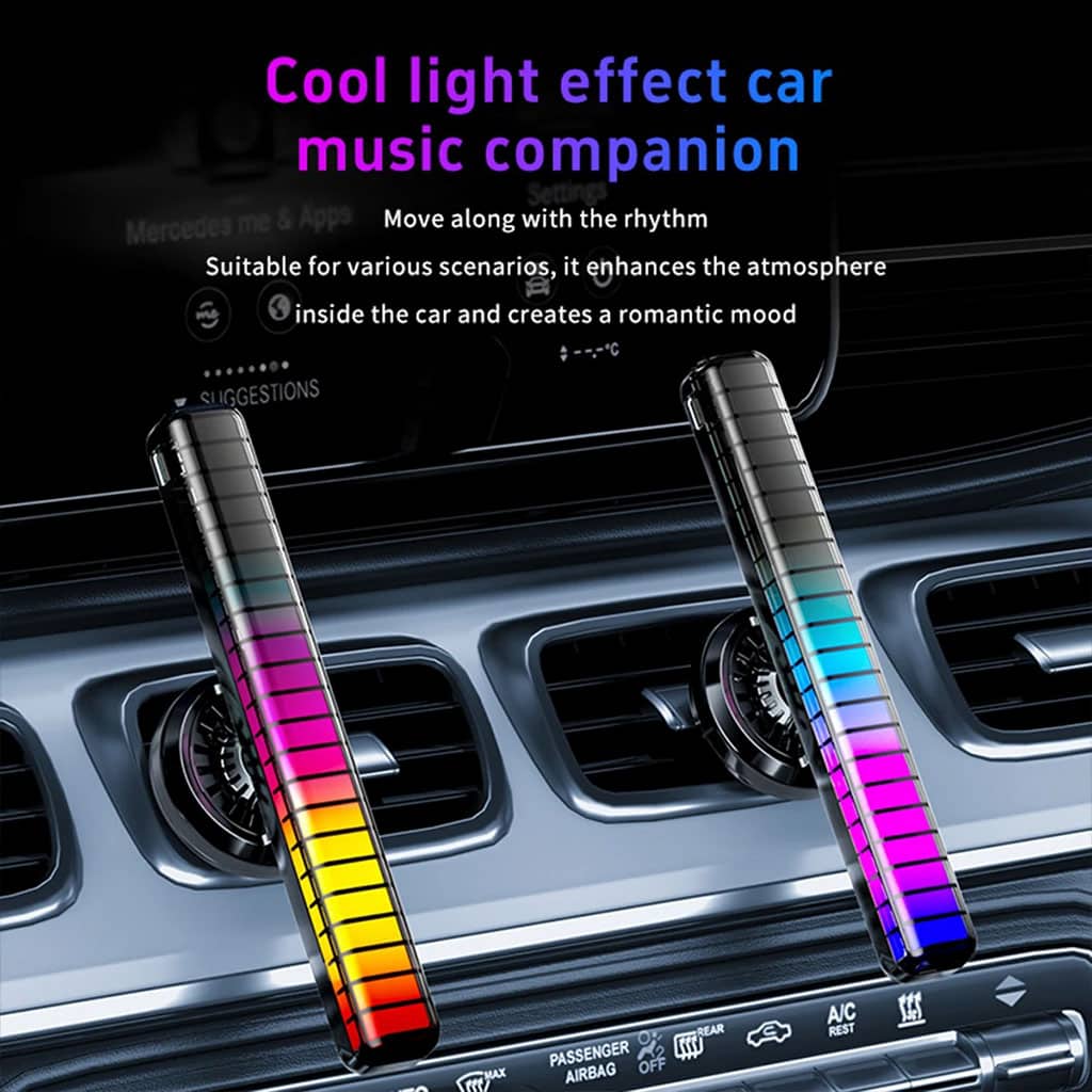 Lampe d’ambiance musicale pour voiture avec humidificateur RGB 1Pcs – مصباح موسيقي للسيارة مع معطر جو - Accessoires Auto/Moto - صورة 6