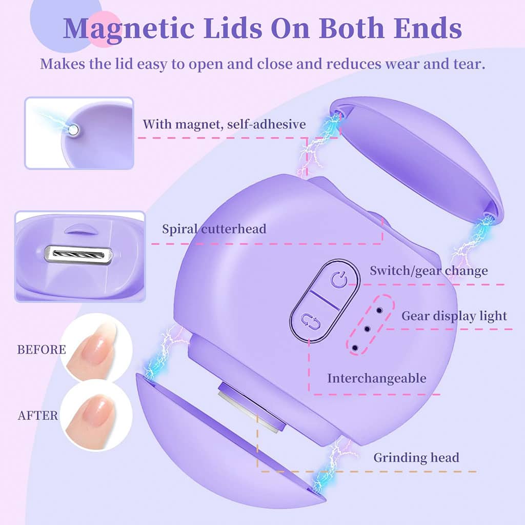 Coupe-ongles et lime à ongles électriques avec 9 têtes – جهاز قص الأظافر - Soins et Beauté - صورة 6