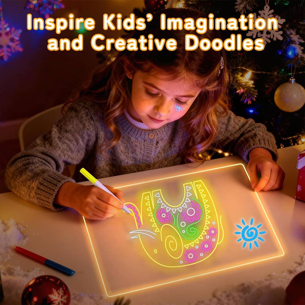 Tableau mémo LED lumineux avec stylo 7 couleurs et support – لوحة كتابة مضيئة للأطفال - Jouet & Gaming - صورة 4