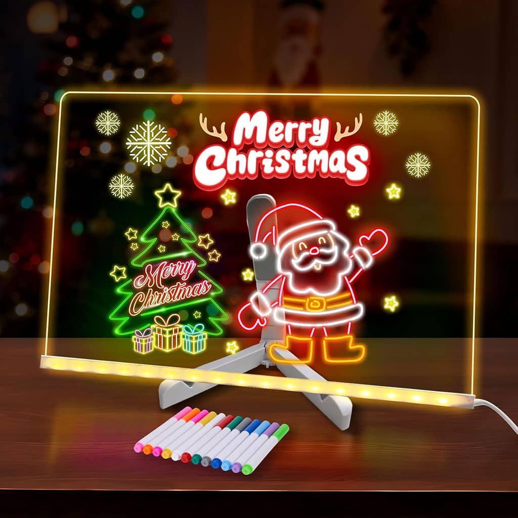 Tableau mémo LED lumineux avec stylo 7 couleurs et support – لوحة كتابة مضيئة للأطفال - Jouet & Gaming - صورة 5