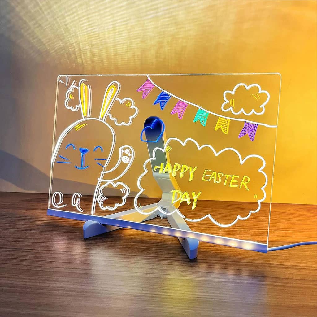 Tableau mémo LED lumineux avec stylo 7 couleurs et support – لوحة كتابة مضيئة للأطفال - Jouet & Gaming - صورة 6