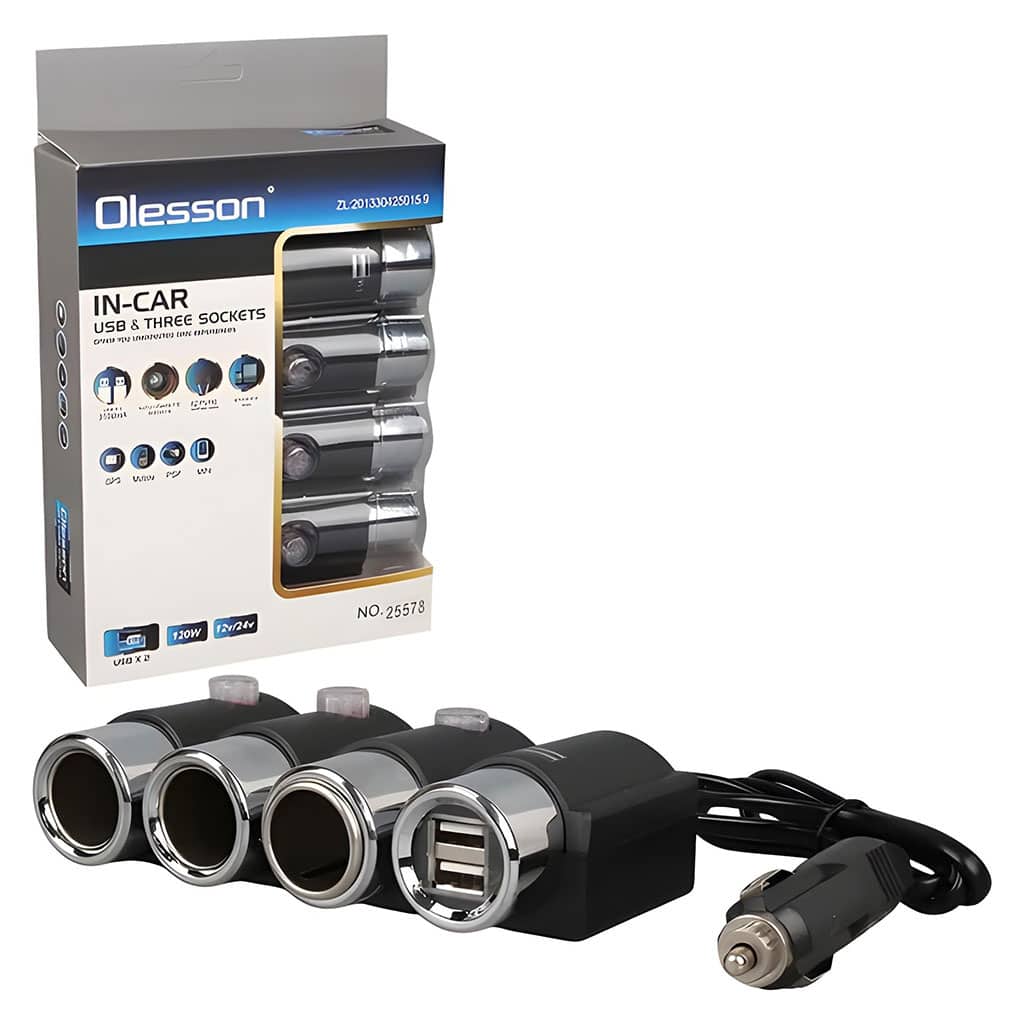 Olesson Extension allume cig-are OEM avec 2 ports charge rapide - Accessoires Auto/Moto - صورة 2
