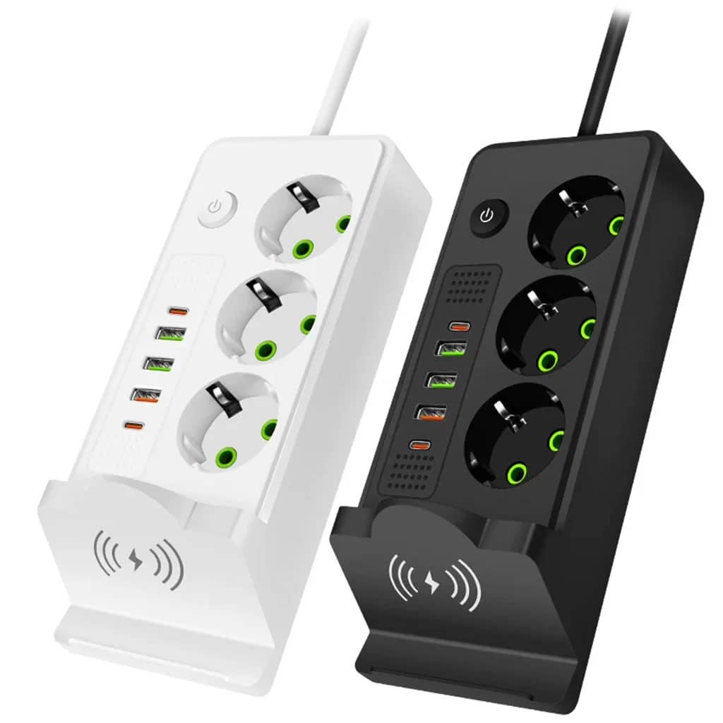 Multiprise 3 SOCKET 2500W avec USB, Type-C et chargement sans fil – مقبس طاقة وشاحن لاسلكي - Outillage et Bricolage - صورة 3