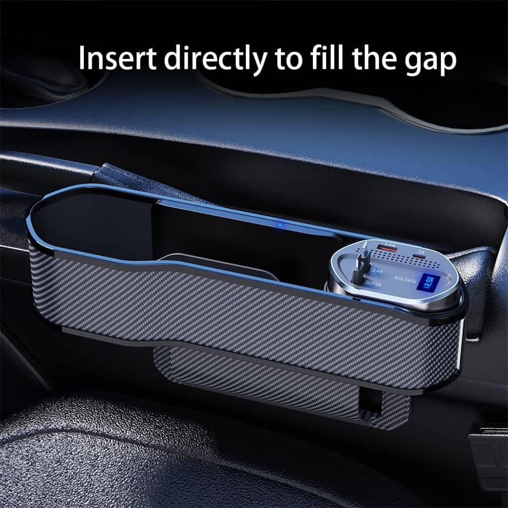 Organisateur 5 en 1 pour siège auto avec chargeur sans fil et 2 câbles télescopiques - Accessoires Auto/Moto - صورة 3