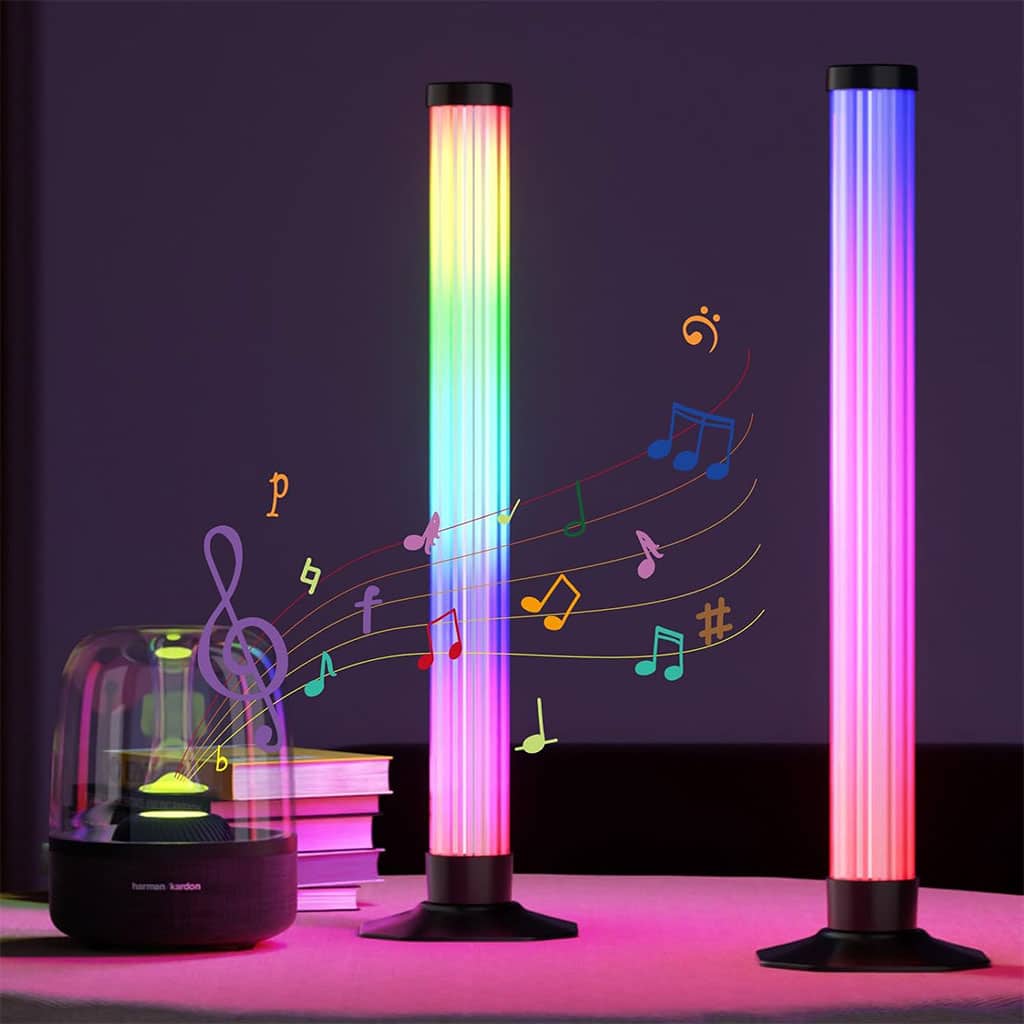 Lampes d’ambiance 2Pcs LED RVB Smart 360° avec plusieurs modes et synchronisation de la musique - Électronique - صورة 3