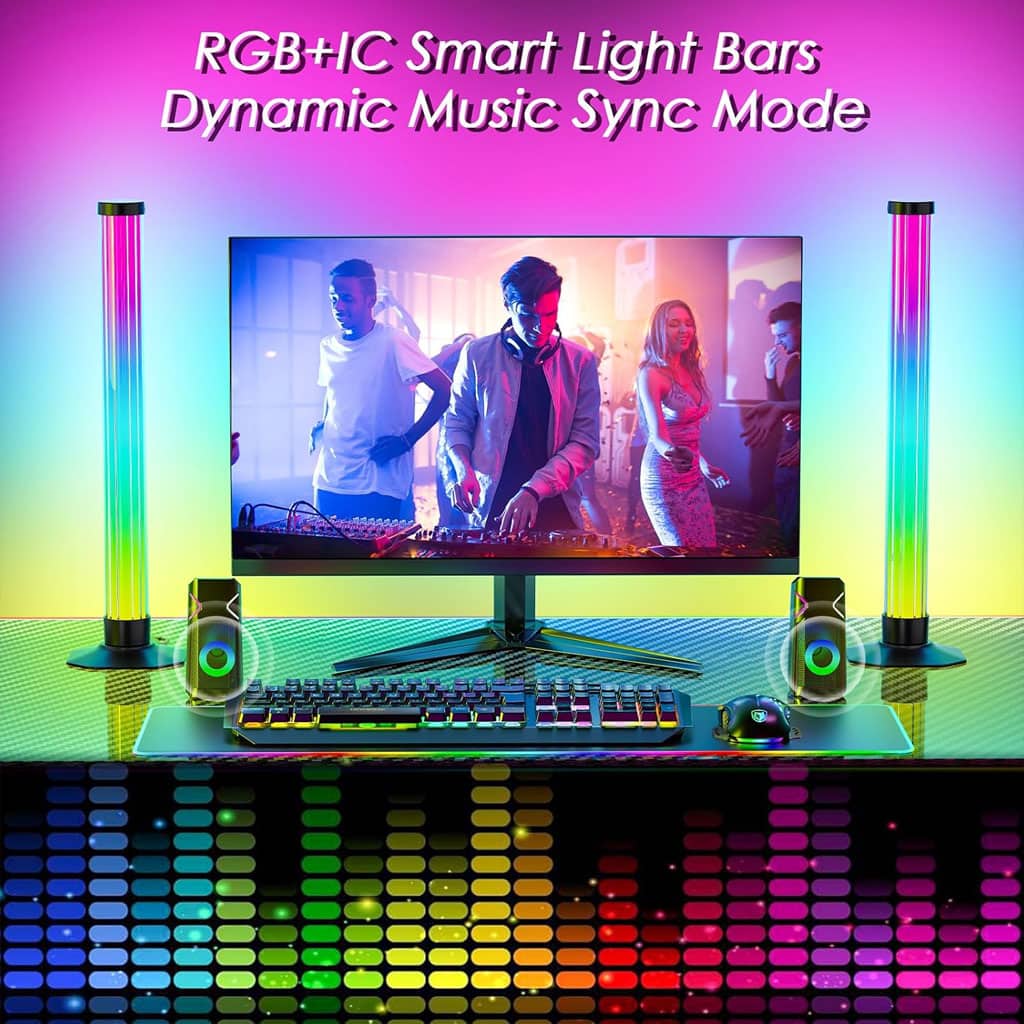 Lampes d’ambiance 2Pcs LED RVB Smart 360° avec plusieurs modes et synchronisation de la musique - Électronique - صورة 4