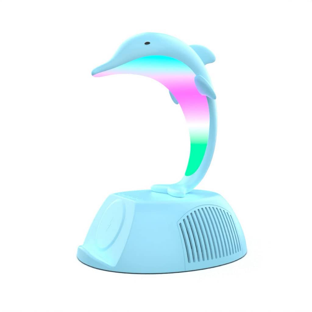 Haut-Parleur Bluetooth Dauphin avec Lampe d’Ambiance LED RGB et Chargeur Sans Fil 15W - Électronique - صورة 5