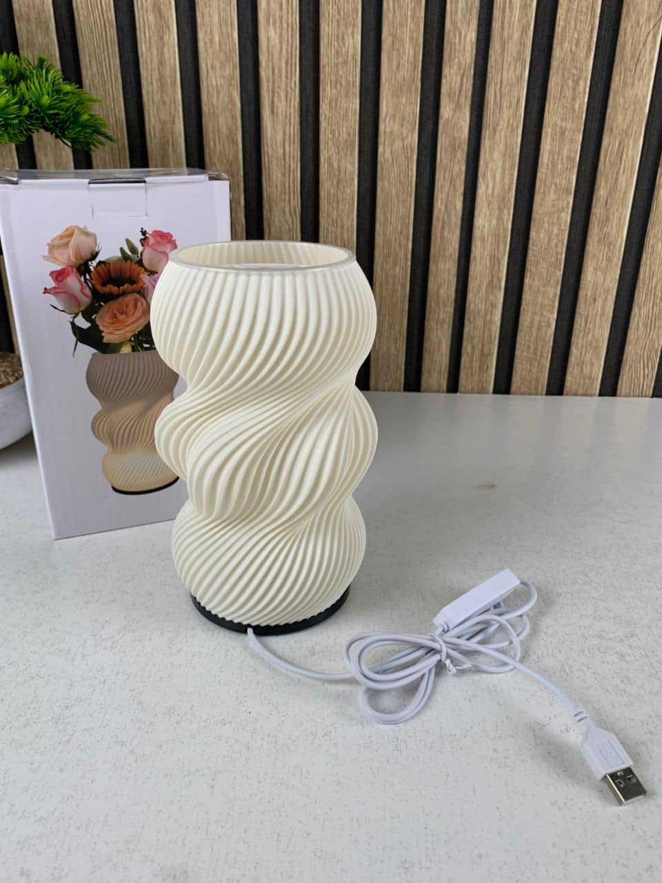 Lampe de chevet et vase lumineux avec 3 couleurs et 9 niveaux de luminosité réglables – مصباح ديكور داخلي - Décoration - صورة 10