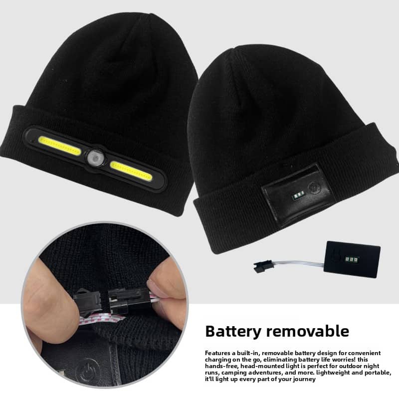 Bonnet d’hiver COB Headlight pour camping et randonnée – قبعة شتوية مزودة بمصباح أمامي - Divers - صورة 3