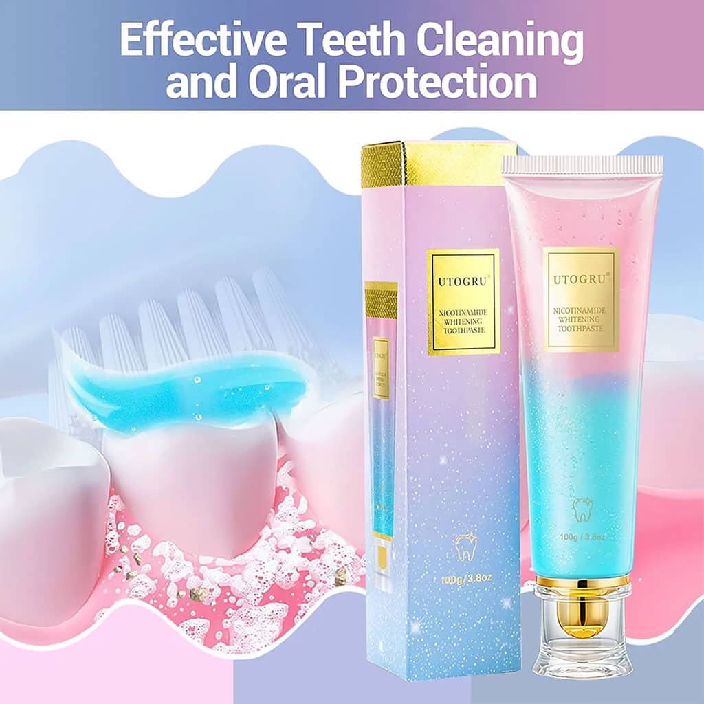Dentifrice blanchissant à la niacinamide UTOGRU Triple action blanchissante – معجون تبييض الأسنان - Soins et Beauté - صورة 3