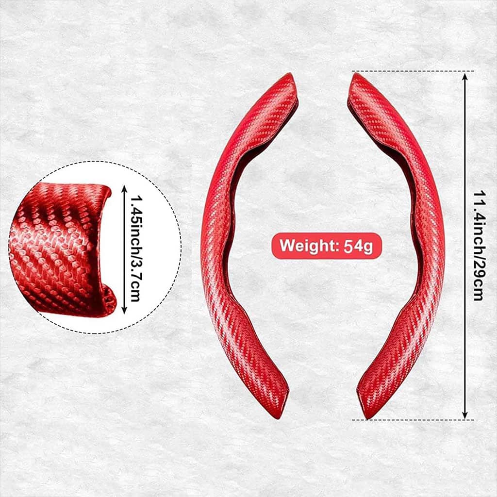 Housse de volant en fibre de carbone confortable et anti-dérapant – غطاء عجلة القيادة - Accessoires Auto/Moto - صورة 5