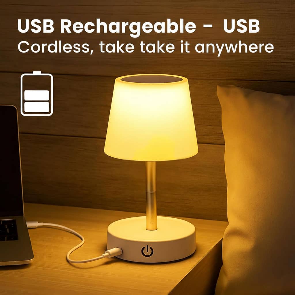 Lampe de chevet télescopique LED rechargeables lumière chaude – مصباح تيليسكوبي بإضاءة دافئة - Décoration - صورة 5