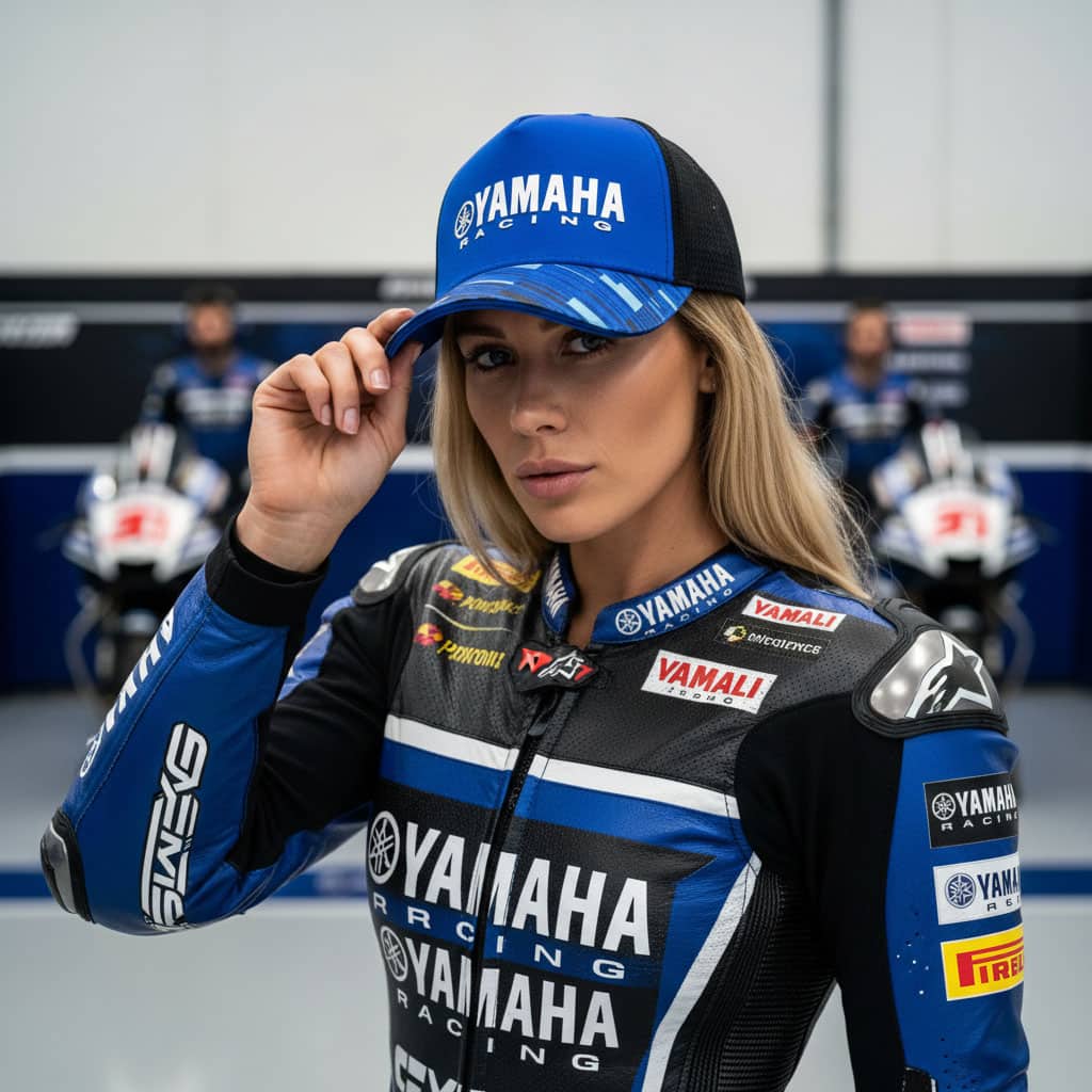 Casquette Yamaha Racing Bleu et Noire avec Filet Respirant Unisexe – قبعة رياضية جودة عالية - Accessoires - صورة 4