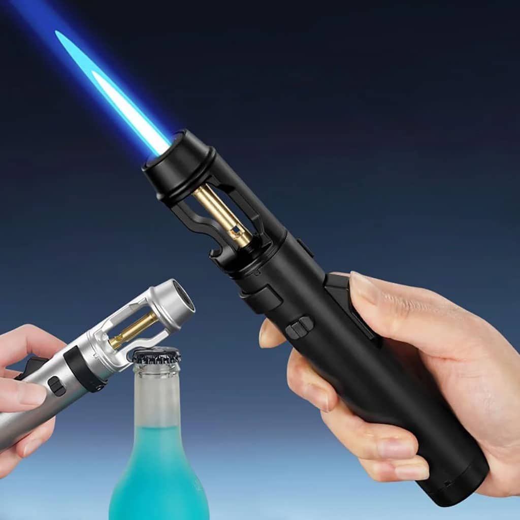 Briquet électrique Jet Flamme avec verrouillage de sécurité et ouvre bouteille - Camping et Randonnée - صورة 2