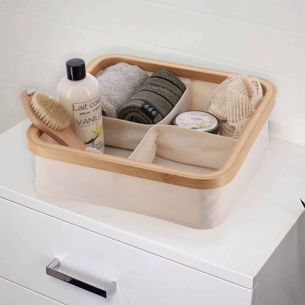 Panier de rangement pour salle de bain en feutre tissé 4 compartiments – سلة تنظيم الأغراض في الحمام - Maison - صورة 2