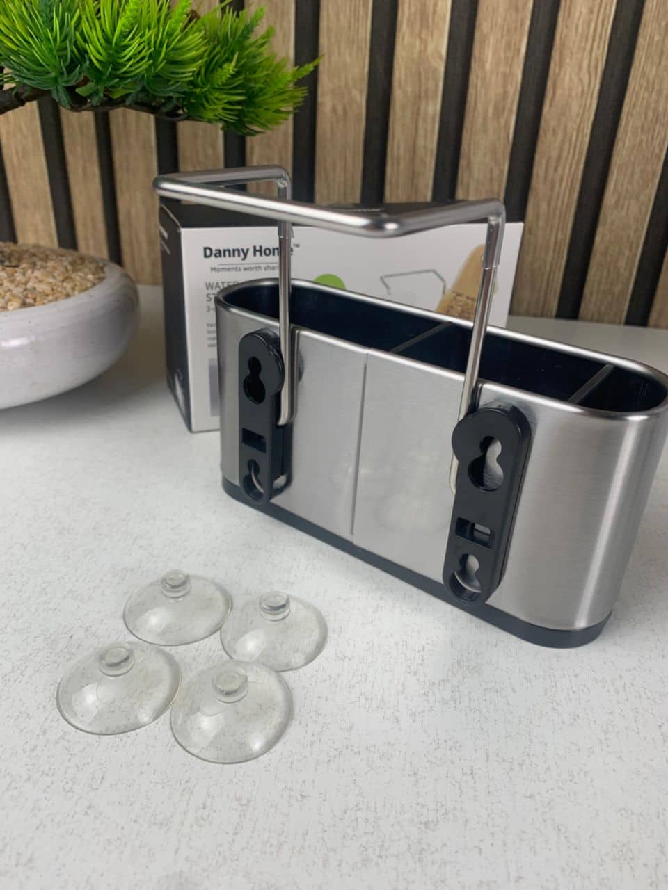 Organiseur d’évier de cuisine porte-éponge en acier inoxydable – منظم أغراض حوض الغسيل - Cuisine - صورة 9