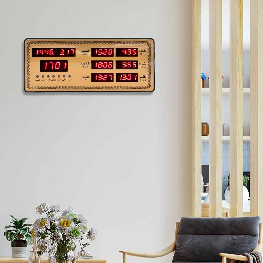 Horloge Islamic Digitale LED avec Heures de Prière AZ2515 – ساعة رقمية إلكترونية لمواقيت الصلاة - Décoration - صورة 2
