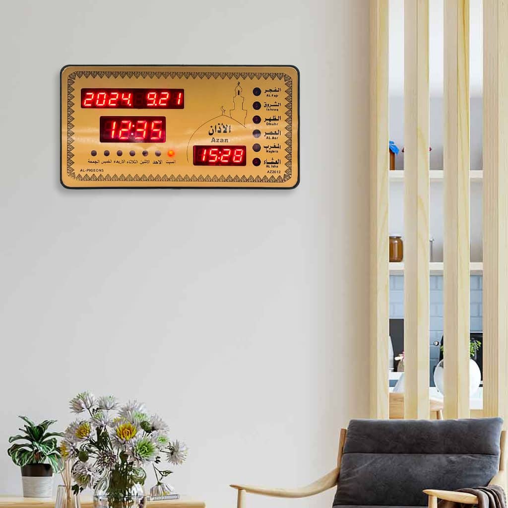 Horloge Islamic Digitale LED avec Heures de Prière AZ2012 – ساعة رقمية إلكترونية لمواقيت الصلاة - Décoration - صورة 3