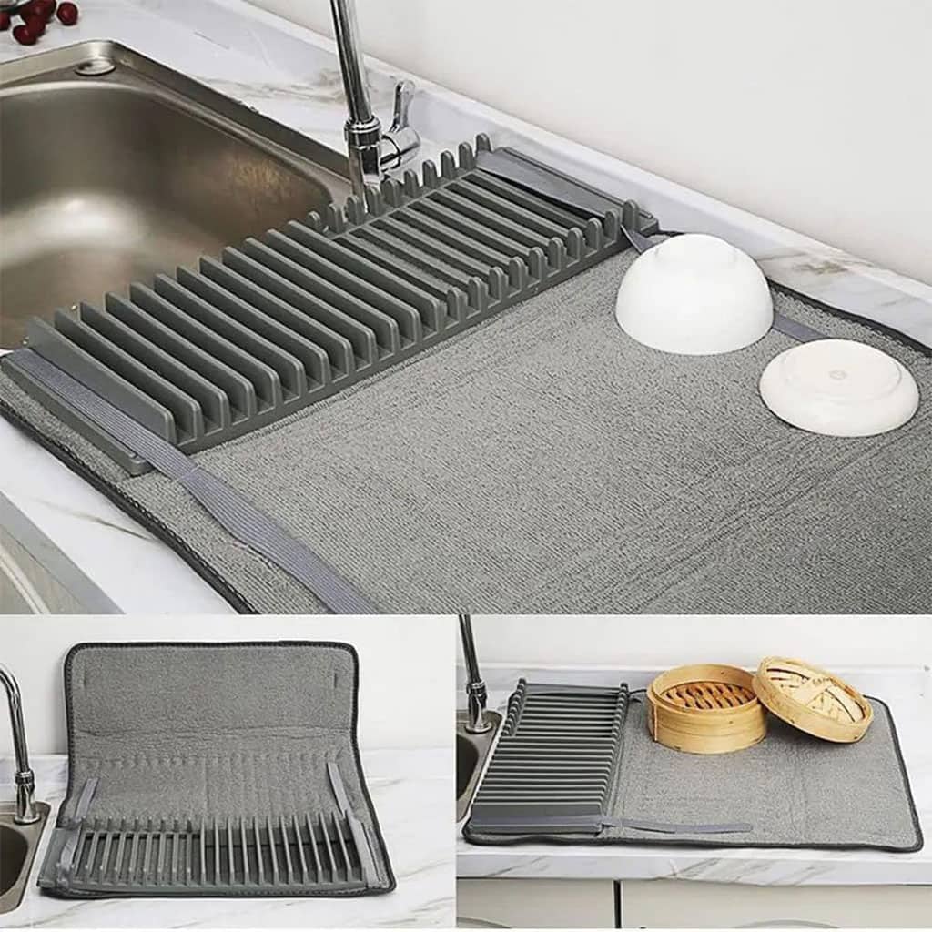 Serviette absorbant en fibres microscopiques avec une base amovible pour vaisselles – منشفة تنشيف و تجفيف الأواني - Cuisine - صورة 6