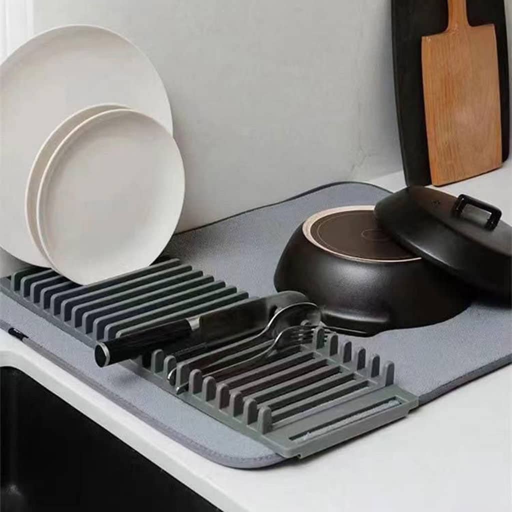 Serviette absorbant en fibres microscopiques avec une base amovible pour vaisselles – منشفة تنشيف و تجفيف الأواني - Cuisine - صورة 7