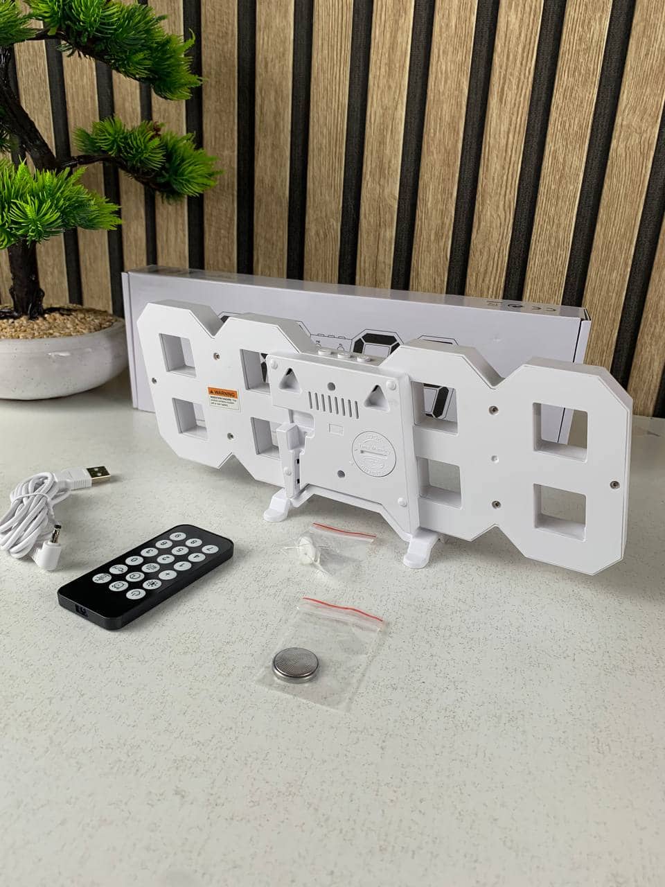 Horloge Murale numérique LED Blanche 3D GH0720L – ساعة رقمية تصميم ثلاثي الأبعاد - Électronique - صورة 10