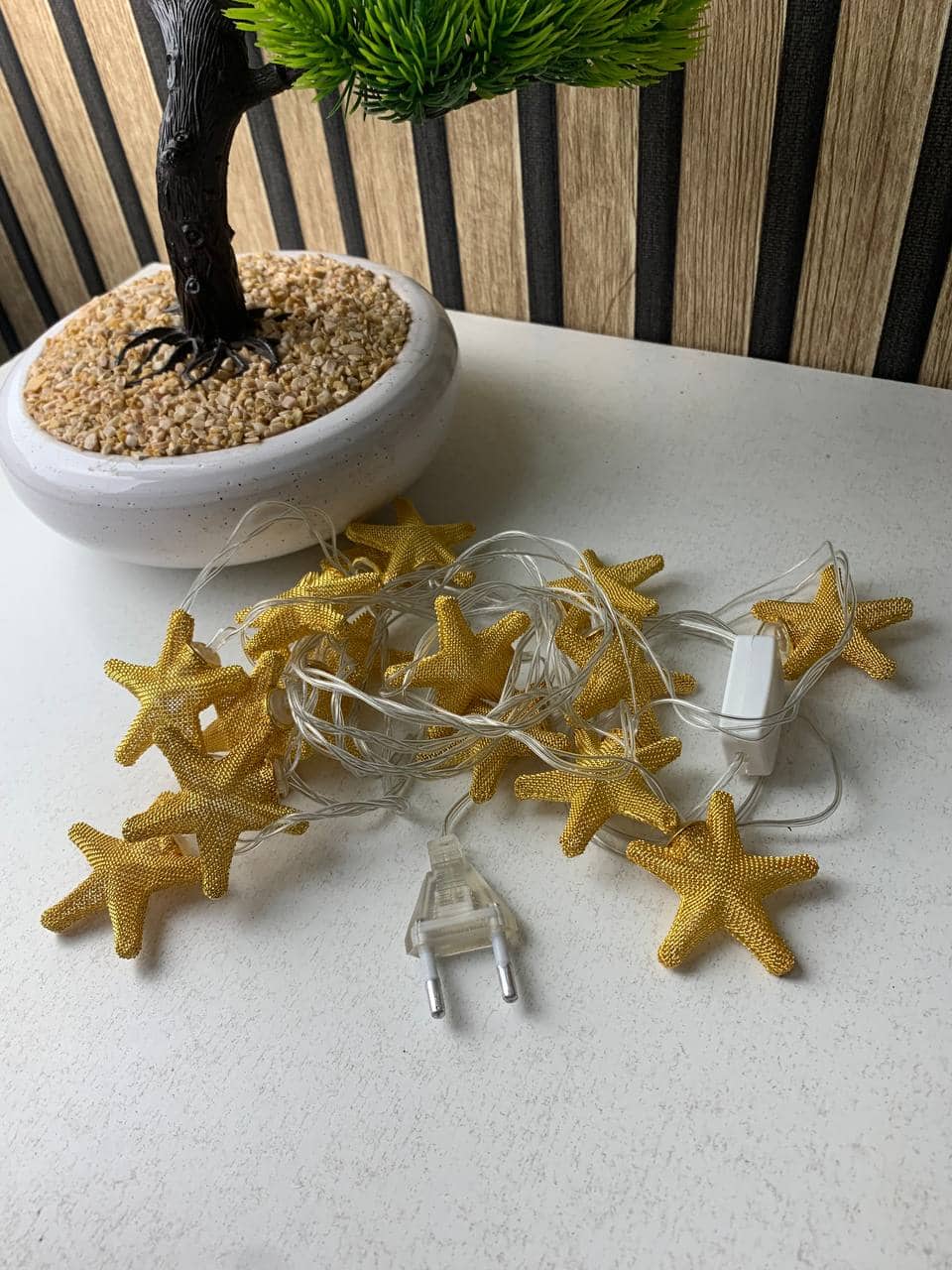 Guirlande Lumineuse Étoiles Dorées 16 LED avec Maillage Métallique – سلسلة أضواء رمضانية - Décoration - صورة 7