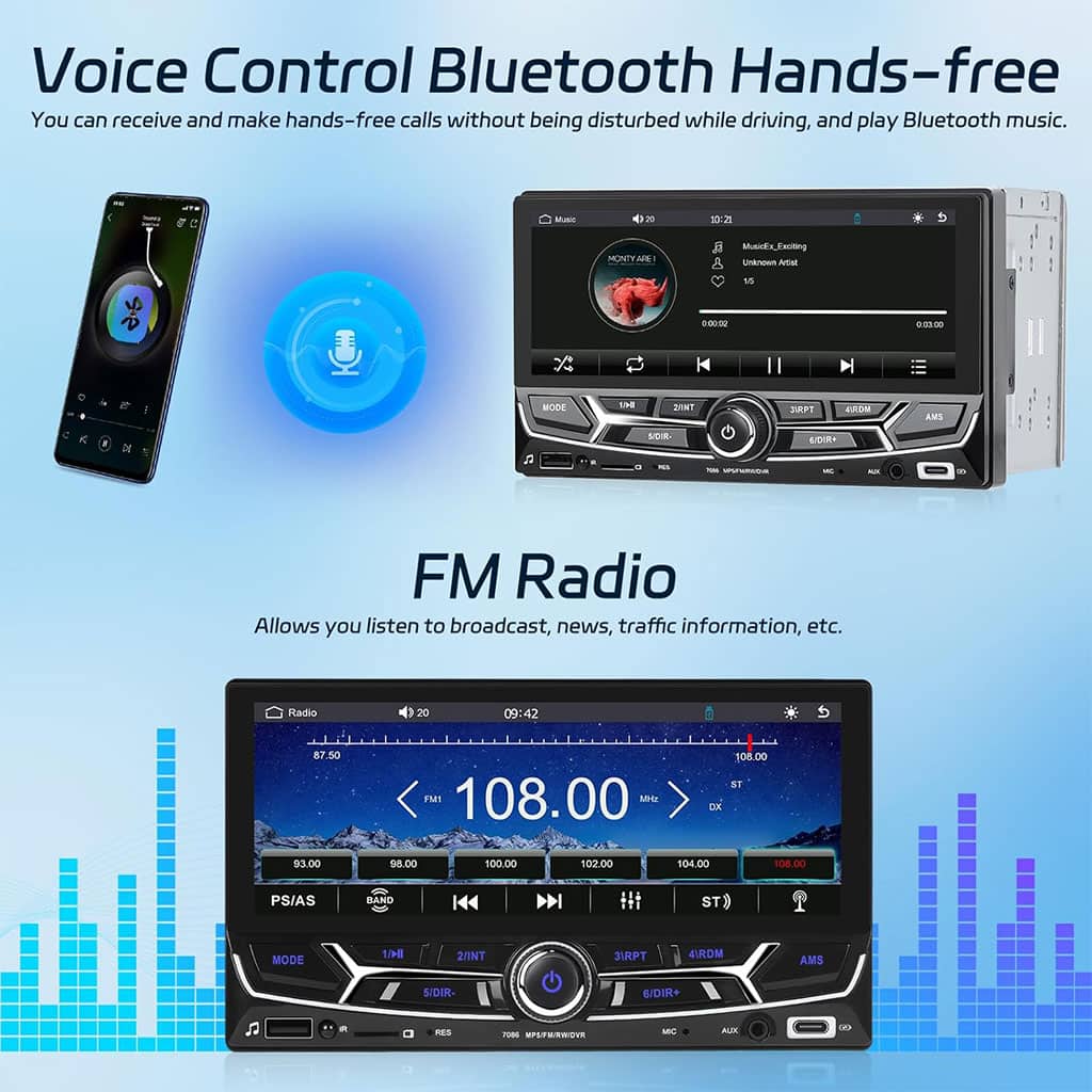 Autoradio 2 Din avec Carplay et Android Auto Ecran Tactile avec Mirror Link – جهاز راديو سيارة - Accessoires Auto/Moto - صورة 3