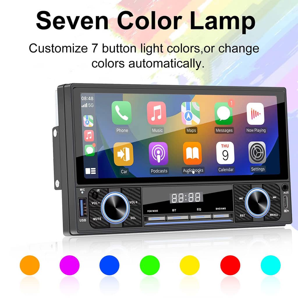 Autoradio 2-DIN avec écran tactile, USB-C, Bluetooth, Wi-Fi, CarPlay et Android Auto – جهاز راديو سيارة - Accessoires Auto/Moto - صورة 2